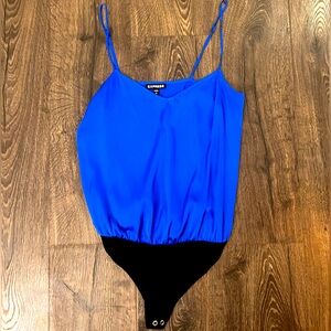 Express Woman’s Blue Spaghetti Strap Bodysuit Size Small